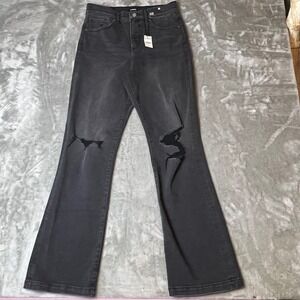 Express Jeans 90s Boot High Rise Distressed Black Flare Size 6R New with tags